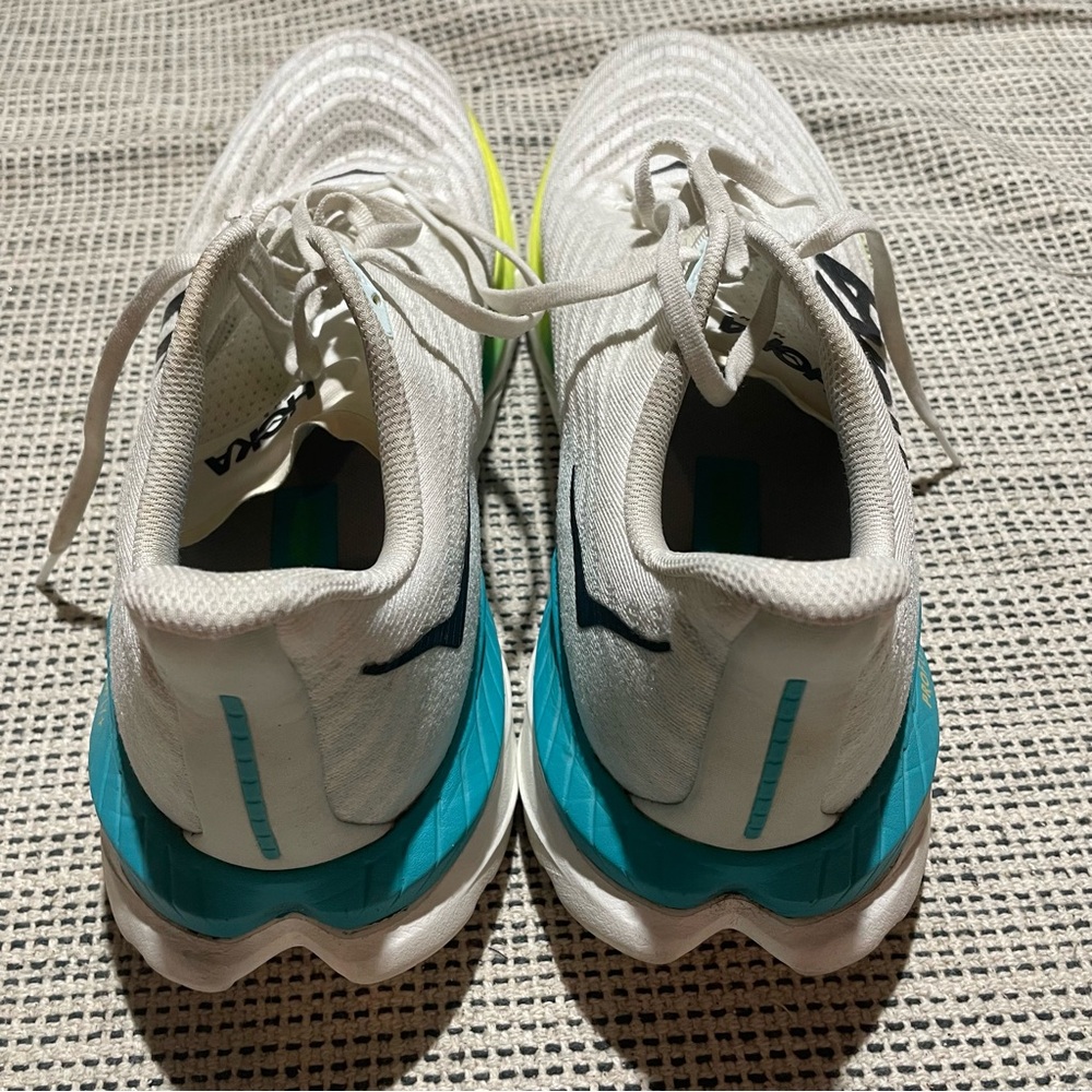 HOKA Men's Mach 5 Running Shoes Size 12.5D In White/Blue Glass - Picture 8 of 9